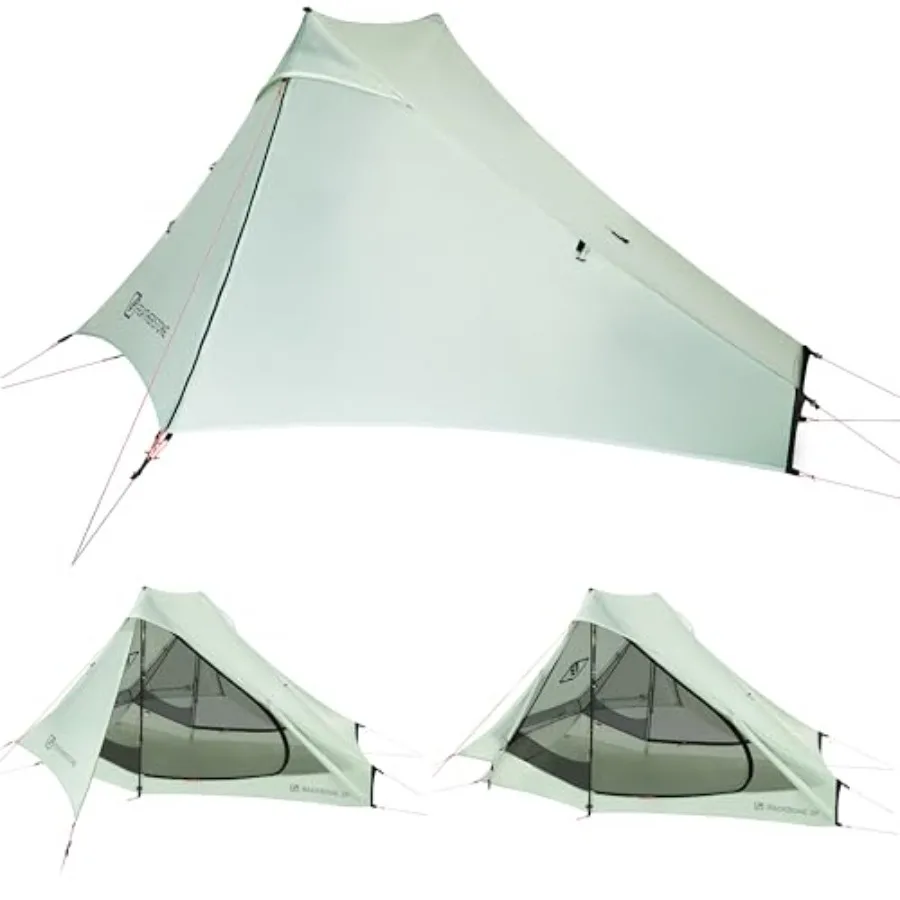 

Backbone Ultralight Tent for backpacking, camping, thru hiking 20D silicone-coated nylon, olive green waterproof, single-wall,