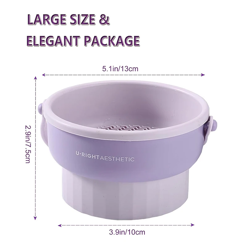 Silicone Makeup Brush & Sponge Cleaning Box - All-in-One Cleaning, Drying & Storage, Beauty Tool Use brush holder makeup