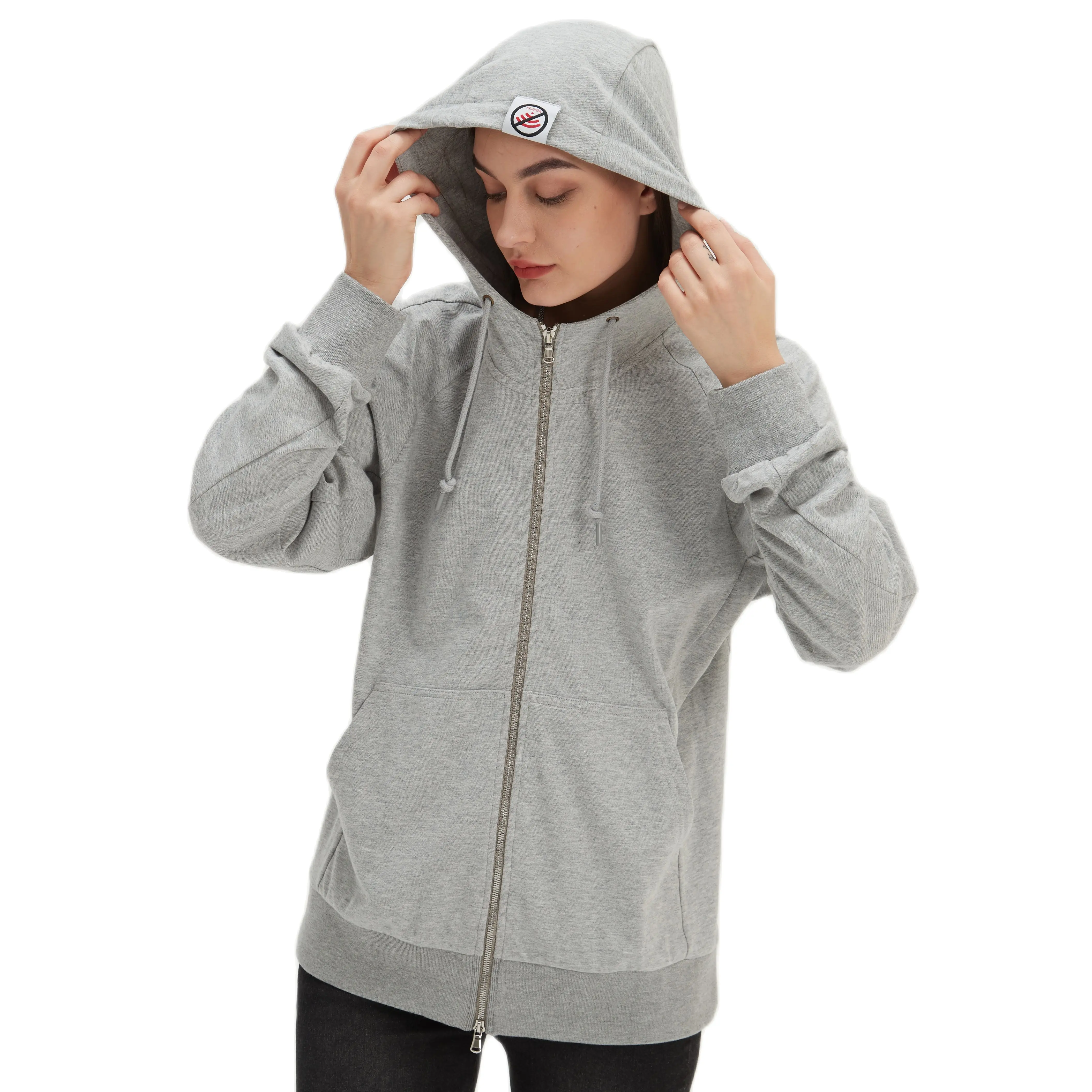 UrGarding EMF Protect Silver Fiber Cotton Faraday Stronger Shielding Zip-up Hoodie