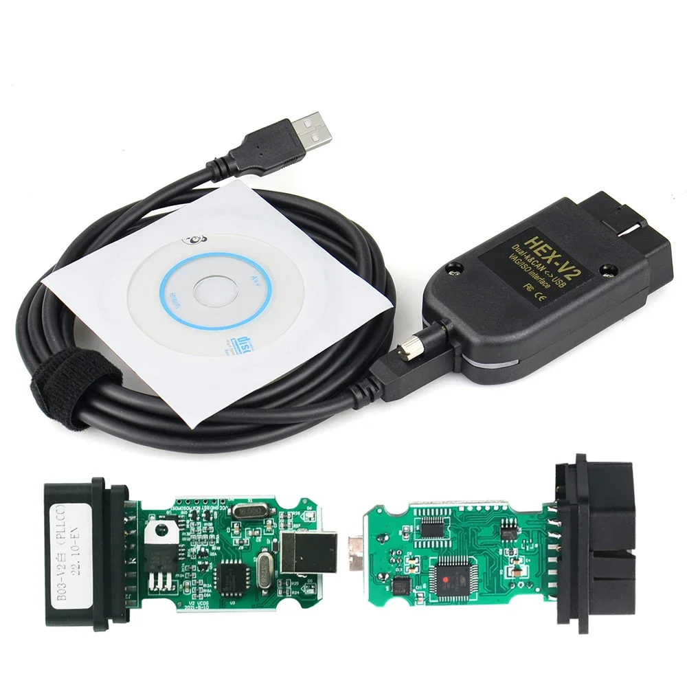 High Quality PLCC HEX V2 VAG Dual K & Can USB Interface Whiteboard