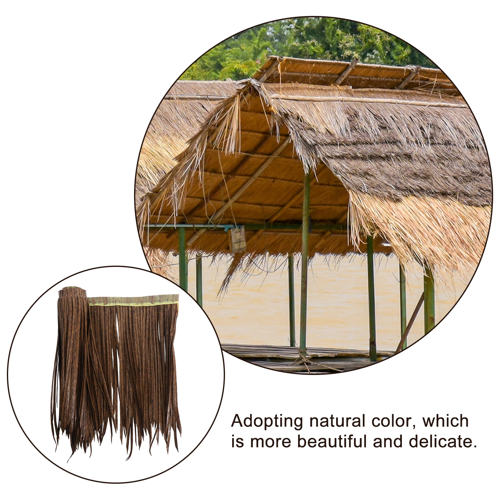 

Fire Retardant Straw Roofing Simulated Thatch Roof For Garden Patio Landscape Decoration Diy Artificial Thatch Mat Landscaping