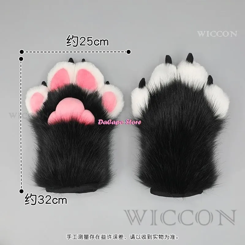 هالوين القط فروي باو قفازات تأثيري ازياء القط الوردي الأسود مخلب أرنب Fursuit الحيوان مخلب الكبار زي الملابس مجموعة كاملة 20