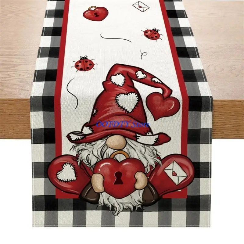 367A Valentines Day Table Runner Tablecloth Wedding Party Supplies for Dining Table
