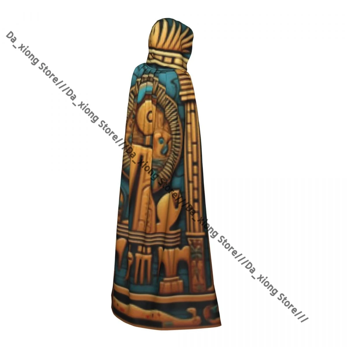 Egyptian Hieroglyphs Witch Cloak Halloween Cosplay Costume Adult Unisex Cloak Retro Ages Cape view 2