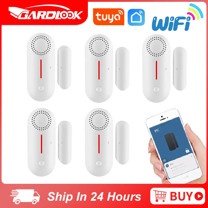 Tuya WiFi Door Sensor Smart Home Alarm Sound Alarm Or Mute Mode Timing Alert Setting Remote Real-Time Control Smart Life APP