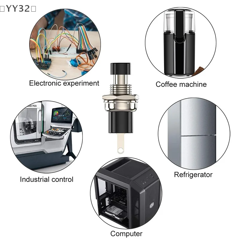 〔YY32〕20pcs Momentary Push Button Switch, 1A 250VAC SPST Mini Pushbutton Switches Normally Open(NO) Black & Red Cap - view 3