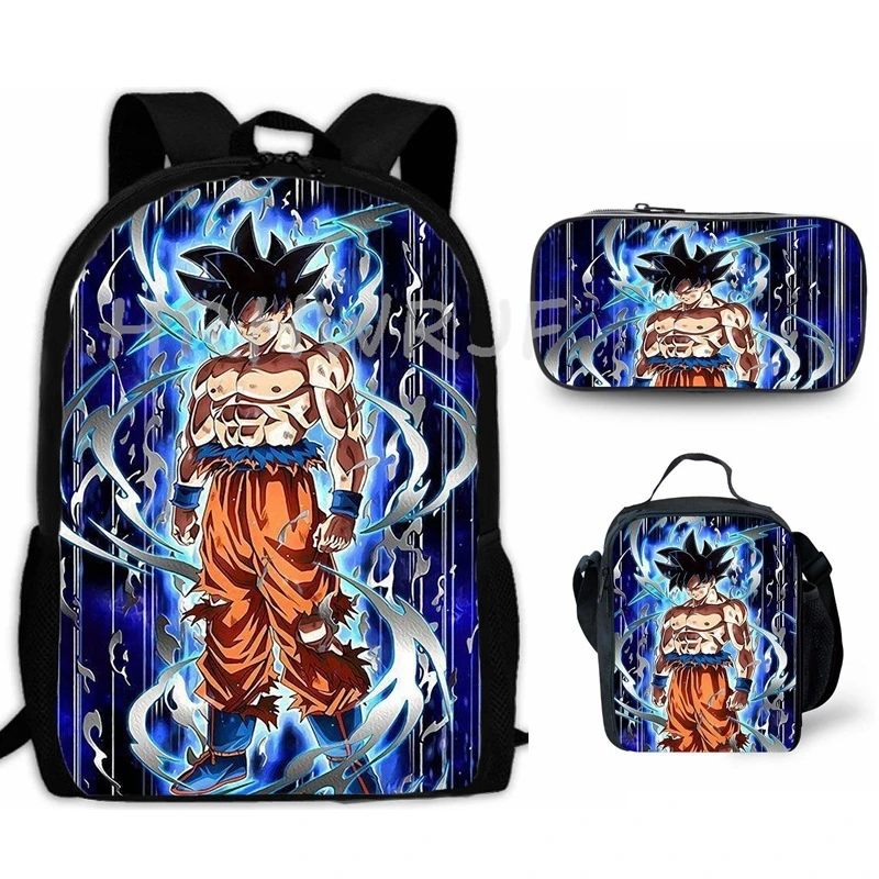 Mochila Dragon Ball para meninos e meninas, leve, com desenhos animados, bolsas escolares primárias, mochila de viagem ao ar livre, mochilas para estudantes