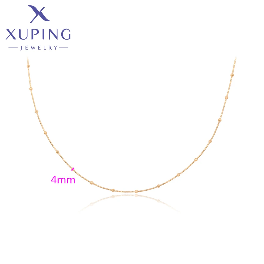 Xuping مجوهرات جديد وصول بسيط المختنق حبة سبائك النحاس 45 سنتيمتر الذهب اللون القلائد للنساء هدية رائعة X 001052074