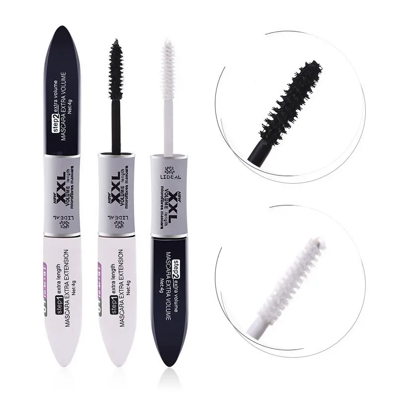 2 Trong 1 Lụa Fiber Mascara Dày Uốn Lông Mi Dài Đen Chống Nước Trắng Mực Nối Dài Mắt Mi Rimel Volume Mascara