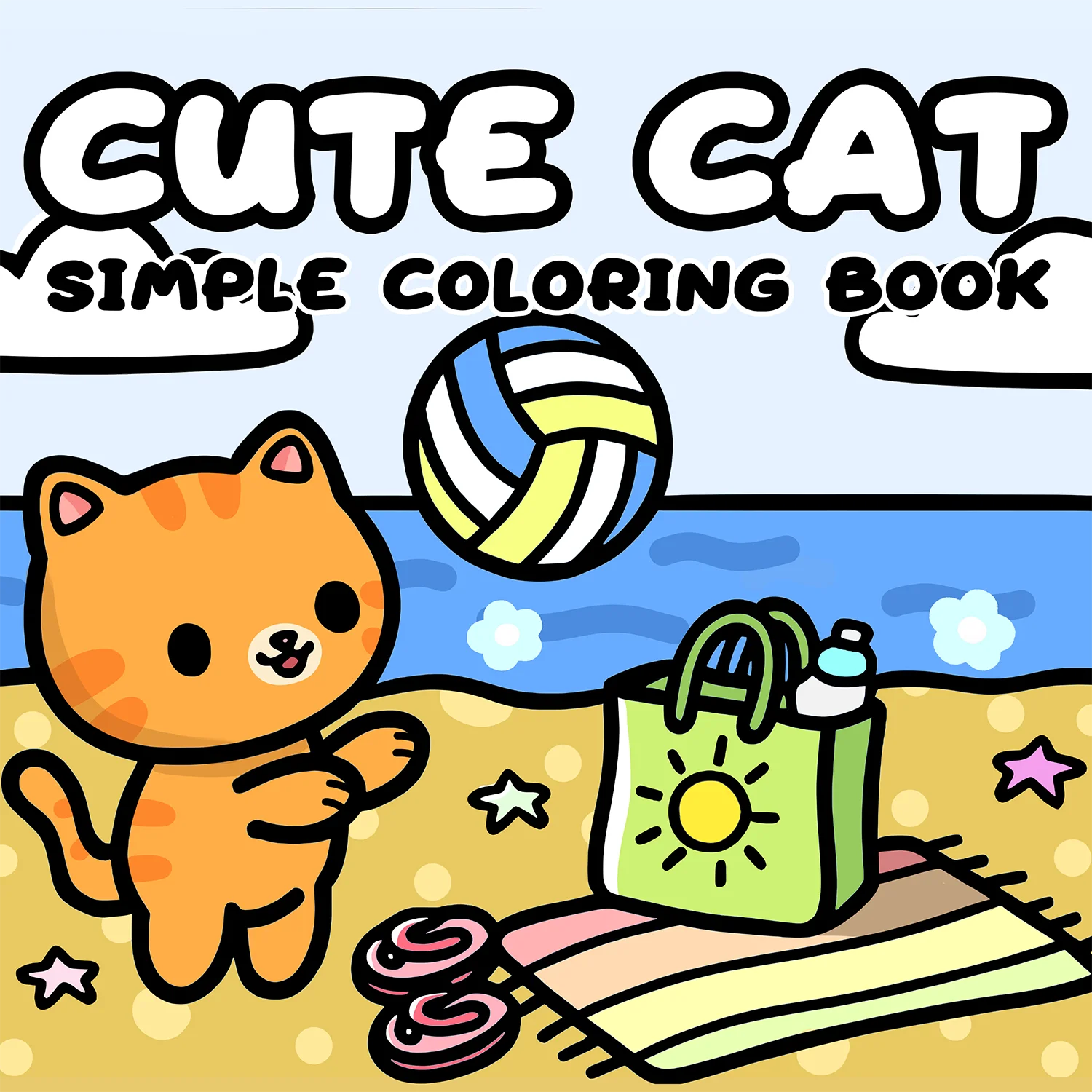 

CUTE CAT SIMRLE Coloring Book for Adults & Kids Cute Drawing Book Perfect Gift for Party and Birthday
