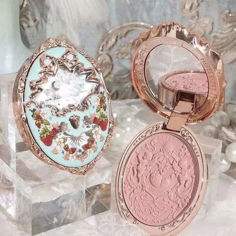 

Flower Know Strawberry Rococo Relief Good-looking Blush Two-in-One Nude Matte Delicate Pink Tone Blush Palette Natural Nude