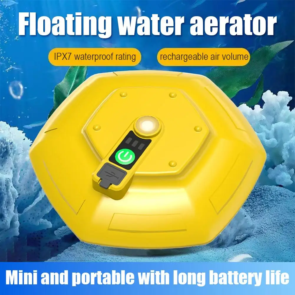 

UFO Floating Aquarium Aerator Portable USB Rechargeable Oxygen Pump IPX7 Waterproof Quiet Air Pump for Fishing Outdoor