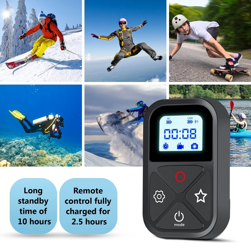 고프로 히어로 10 9 8 맥스용 리모컨, 스틱 마운트 및 손목 포함, 블루투스 호환 스마트 리모컨