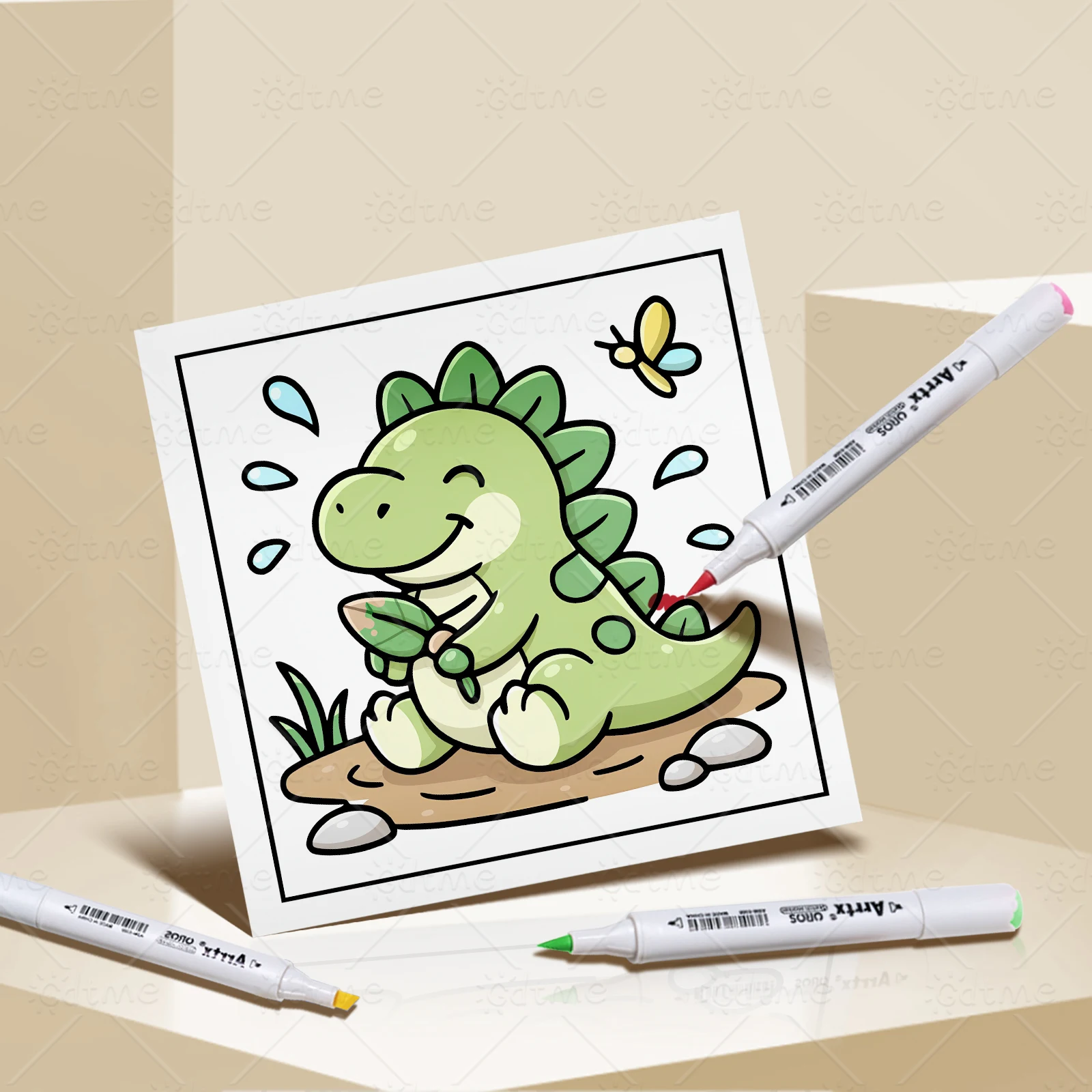 DINOSAUR-Malbuch für Erwachsene und Jugendliche mit niedlichen, gemütlichen täglichen Aktivitäten zur Entspannung (Cozy Spaces Coloring) – Detail 6