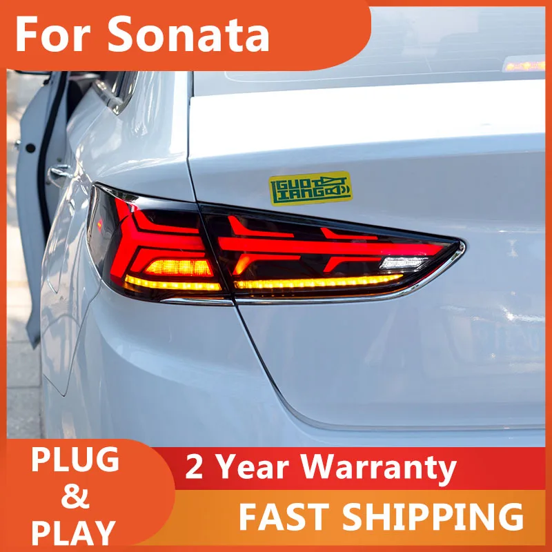 

Автомобильные аксессуары для Hyundai Sonata, задний фонарь 2016-2019 Sonata, задний фонарь DRL, противотуманный тормоз, указатель поворота, задний фонарь