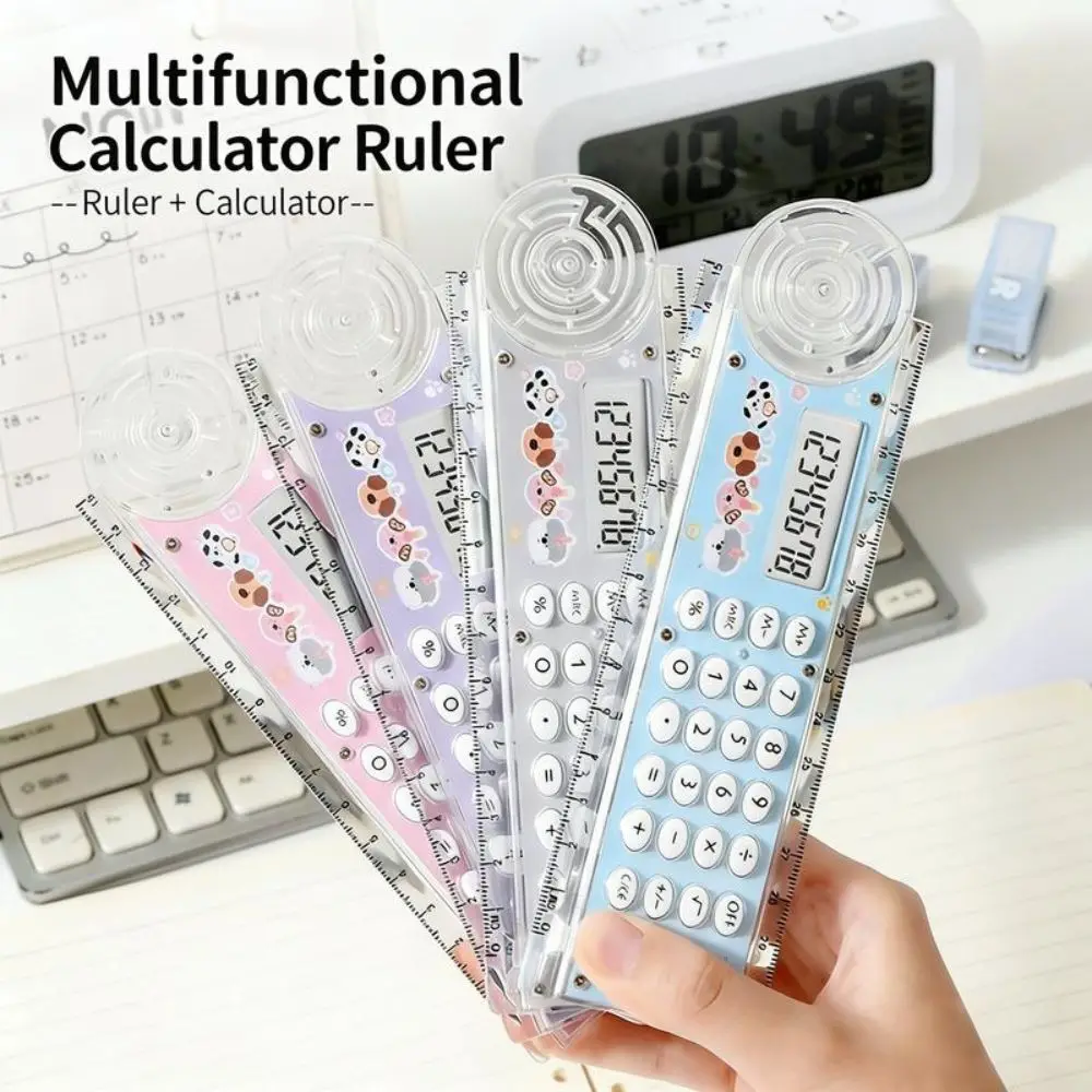 30 cm Measurement 2-in-1 Mobile Measurer 8 Digit Calculation Clear Scientific Calculator Multi-function Ruler Straight Ruler