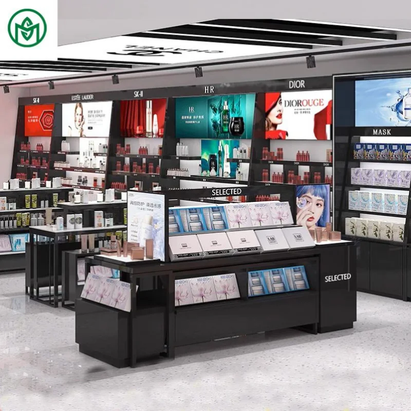 Custom.Professional مخصص الطراز الحديث متجر العطور رفوف عرض مستحضرات التجميل خزائن الخشب الورنيش مستحضرات التجميل تخزين كابي