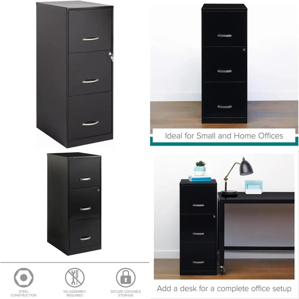 

Three-Drawer Letter-Size File Cabinet in Black
