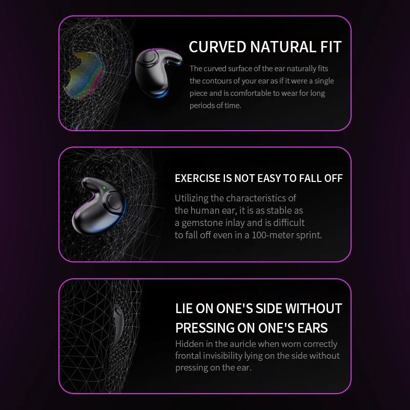 Wireless Sports Bluetooth Headphones Highend Tws Dual Ear Sleep In Ear Md538 Mini Painless Call Noise Cancelling Thin Headphones