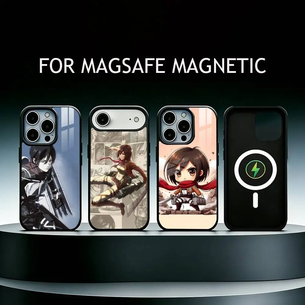 

A-Attack on Titan M-Mikasa Ackerman Phone Case For iPhone17,16,15,14,13,12,11 Plus,Pro Supports Magnetic Wireless Charging