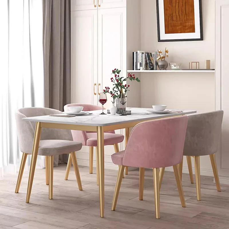 

White Utility Dining Table Gold Legs Waterproof Snack Luxury Coffee Tables Microwave Decoration Muebles De Cocina Home Furniture