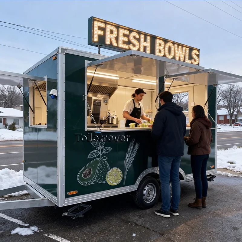 Street Vintage Food Trailer Hot Dog Pizza Fully Equipped Food Trailer Outdoor Mobile Food Truck Trailer Made in China