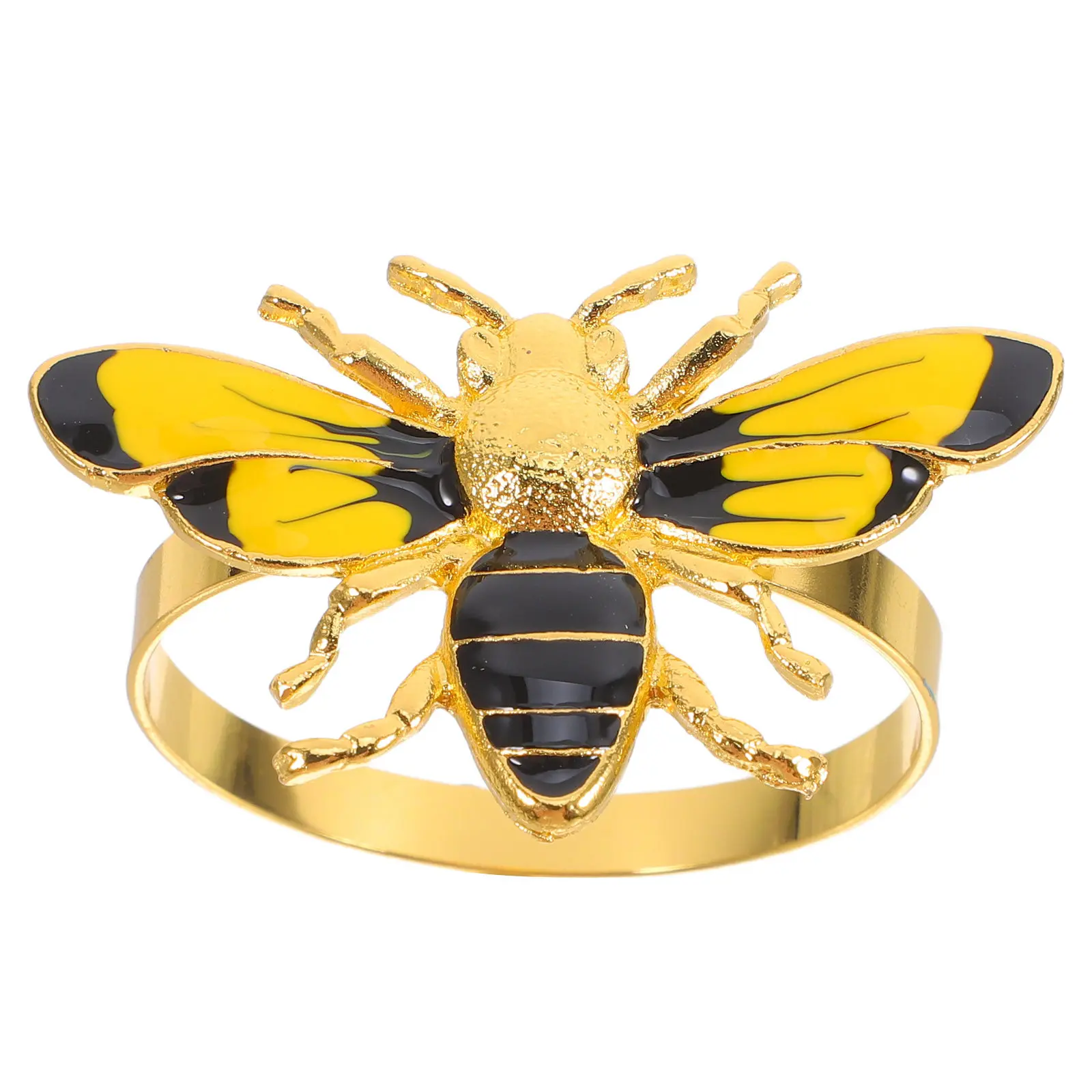 4Pcs Bee Napkin Rings Metal Serviette Rings Charming Bee Design for Party Dinner Table Family Gatherings Elegant Napkin Holders