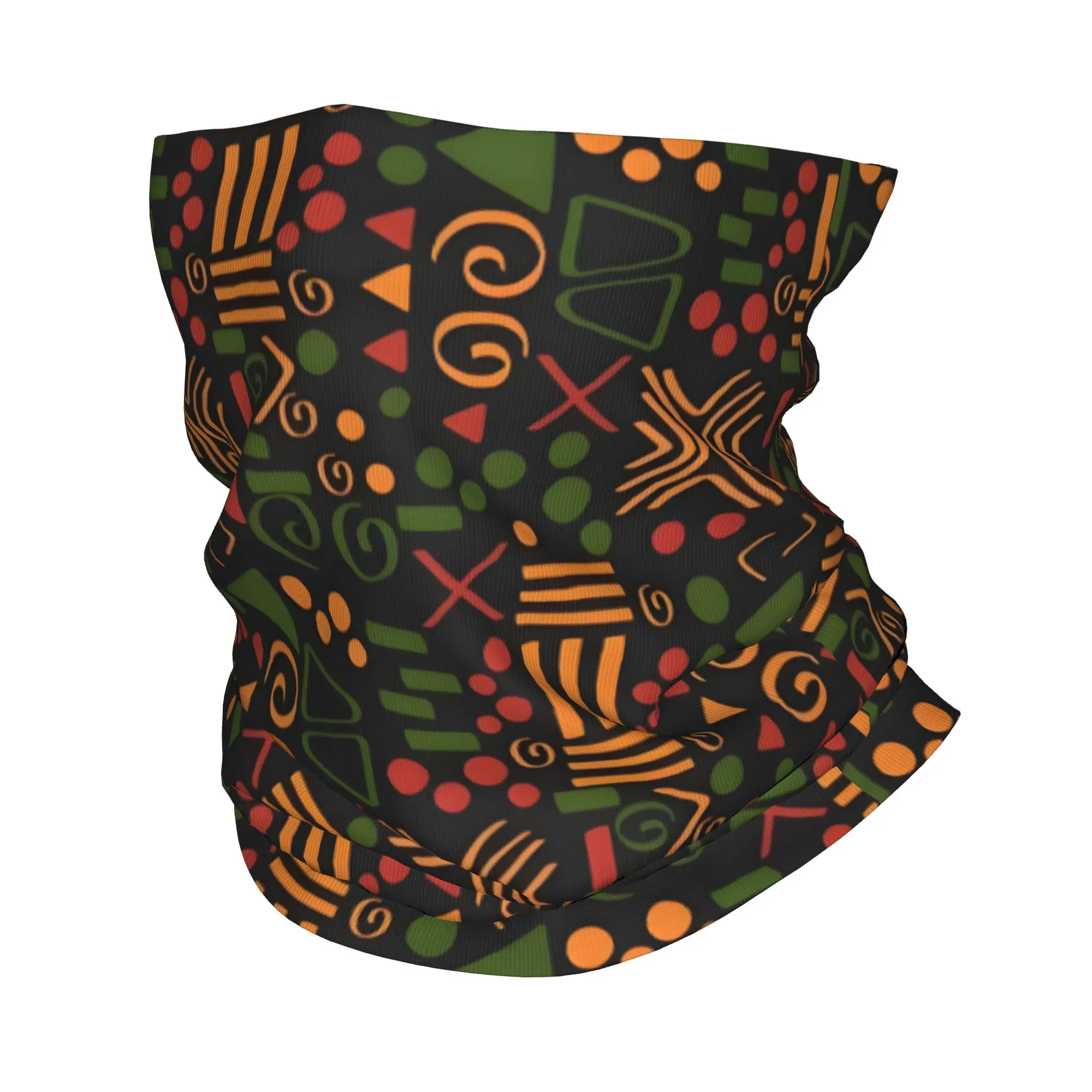 Custom Tribal African Ethnic Seamless Winter Headband Neck Warmer Women Men Hiking Hunting Tube Scarf  Face Bandana Gaiter