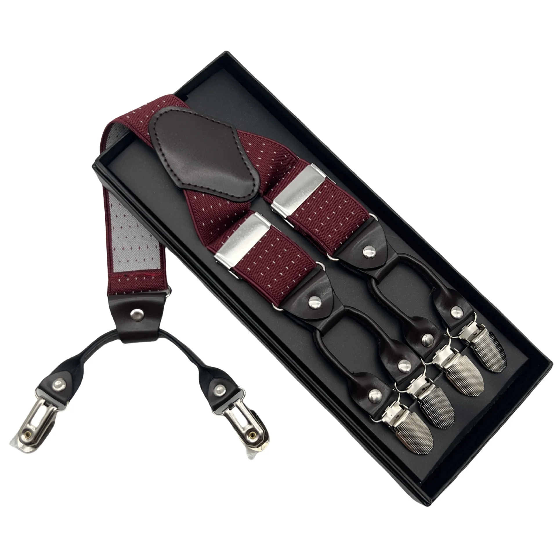 Bretelle per adulti Bretelle da uomo di alta qualità 3,5 cm in confezione regalo Accessorio di moda in pelle premium per imbracatura da uomo elegante
