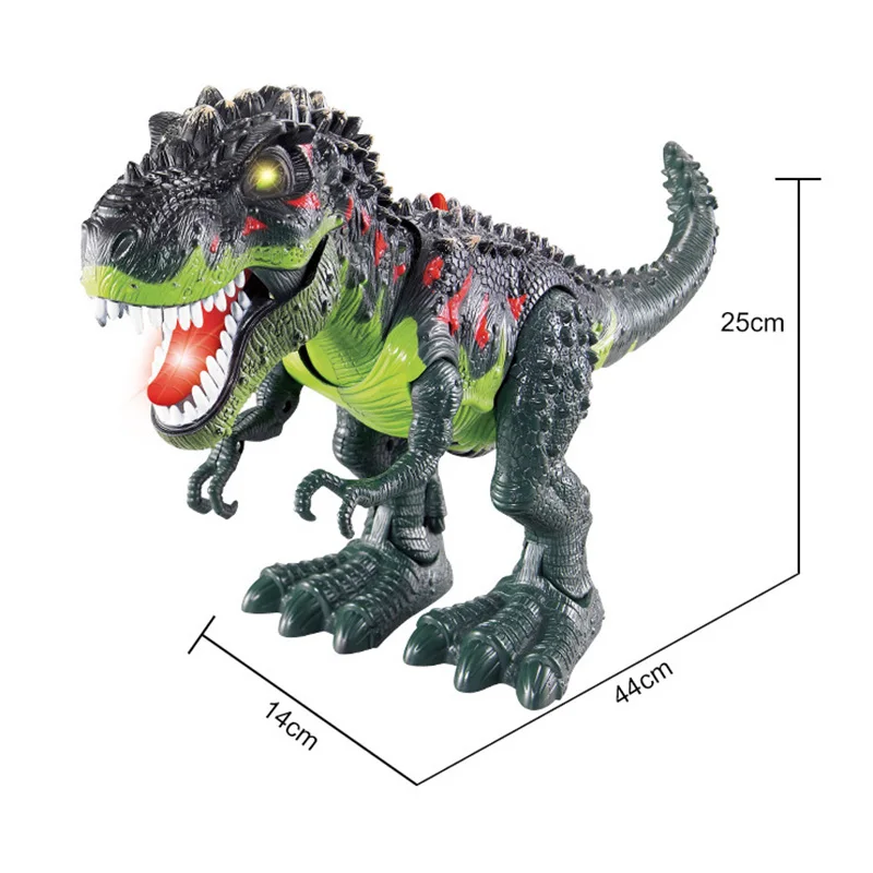 روبوت ديناصور الإلكترونية دمية على شكل تنين المشي مع ضوء الصوت Tyrannosaurus بطارية تعمل الكهربائية الحيوان الأطفال هدية عيد ميلاد