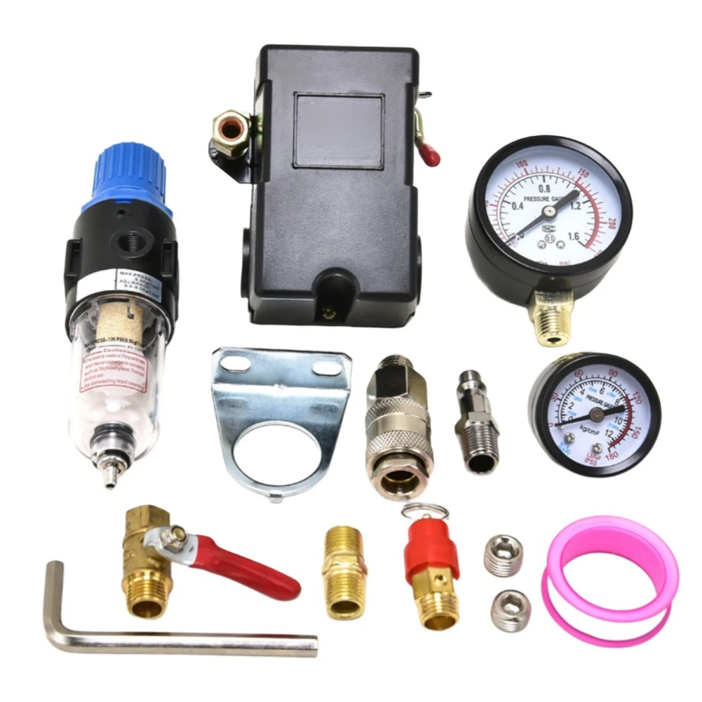 Pressure Switch Kit 13PCS for Air Compressors with 110-150 PSI Range Regulator and Standard Fitting Compatibility