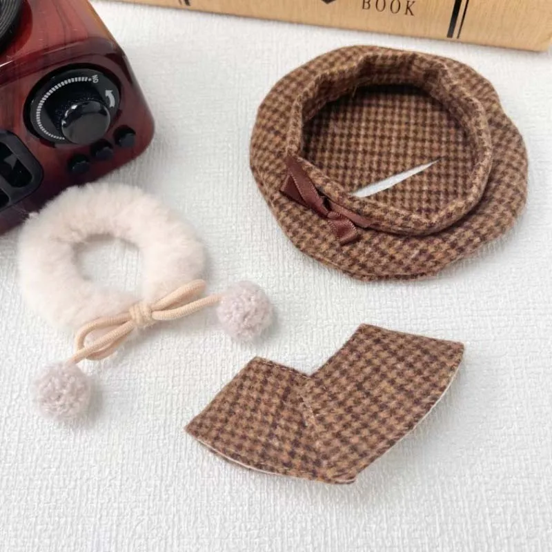 スカルパンダ服 15-17 センチメートル用ラブブクラシックグリッドスタイルドレスマントセットかわいい人形アクセサリー人形ドレスアッププレイアクセサリー