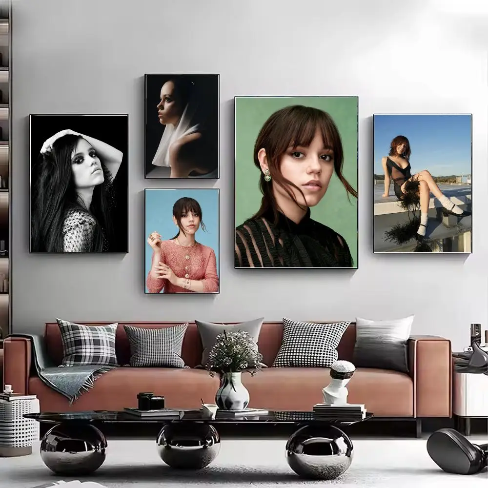 Actress Jenna Ortega Poster HD Decorative Wall Art Aesthetic Home Decor for Living Room Bedroom Café Office Modern Stylish Gift