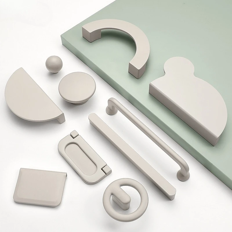 Modern simple cabinet door handle cashmere gray drawer invisible handle wardrobe cabinet shoe cabinet gray simple door handle
