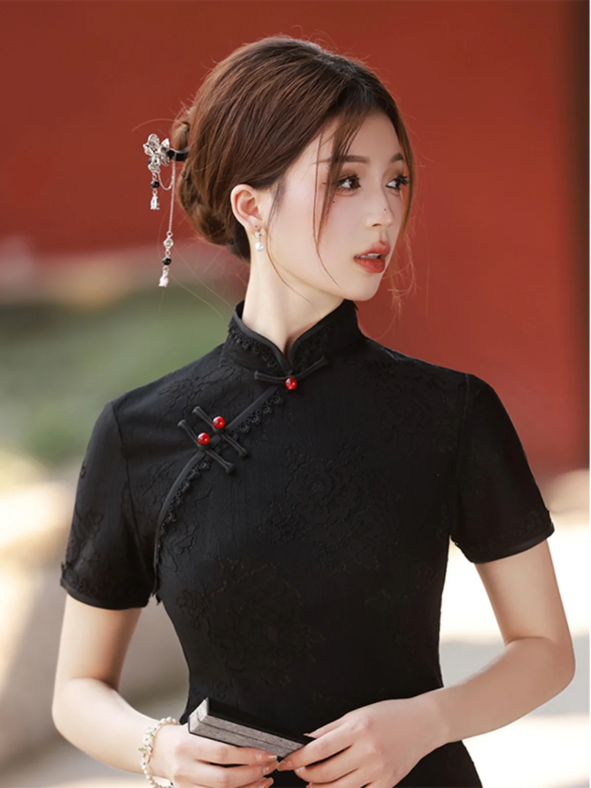 

Bla ort Young Sle Dr Retro Daily Improved Ancient Method Women's Summer Faionable Slim Fit ort Sve