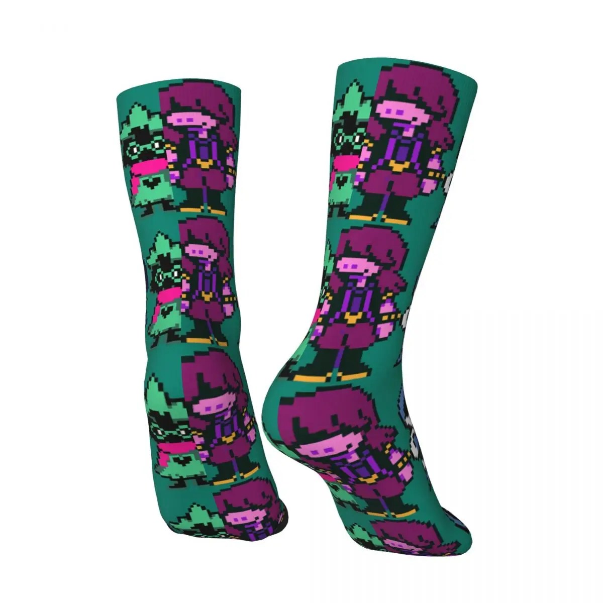 Funny Crazy compression Key Roles Sock for Men Hip Hop Vintage Deltarune Happy Seamless Pattern Printed Boys Crew Sock