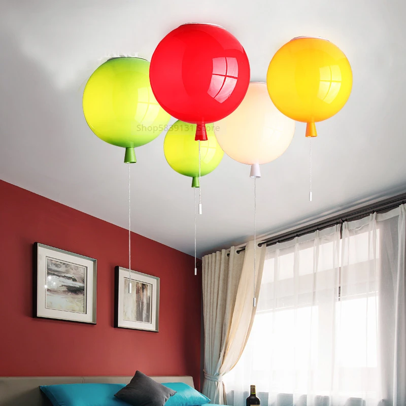 Modern Acrylic Colors Balloon Ceiling Lights Living Room Bedroom Decor Light Nordic Simple Ceiling Lamps Kid's Lighting Fixture