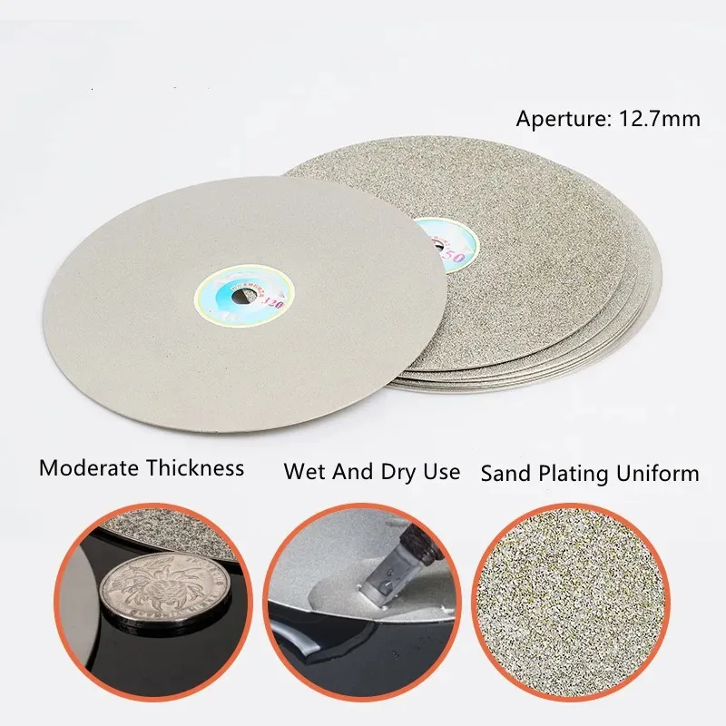 1 pcs 8 Inch 200mm Diamond Grinding Disc Coated Flat Lap Wheel Polishing Wheels Jewelry Grinding Polished Disc