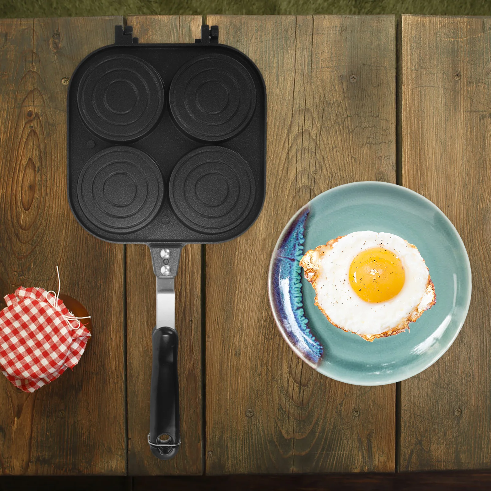 

Сковорода для яиц с четырьмя отверстиями, антипригарная, износостойкая, дно, равномерный нагрев, сковорода, кухонный инструмент для приготовления пищи, сковорода для яиц