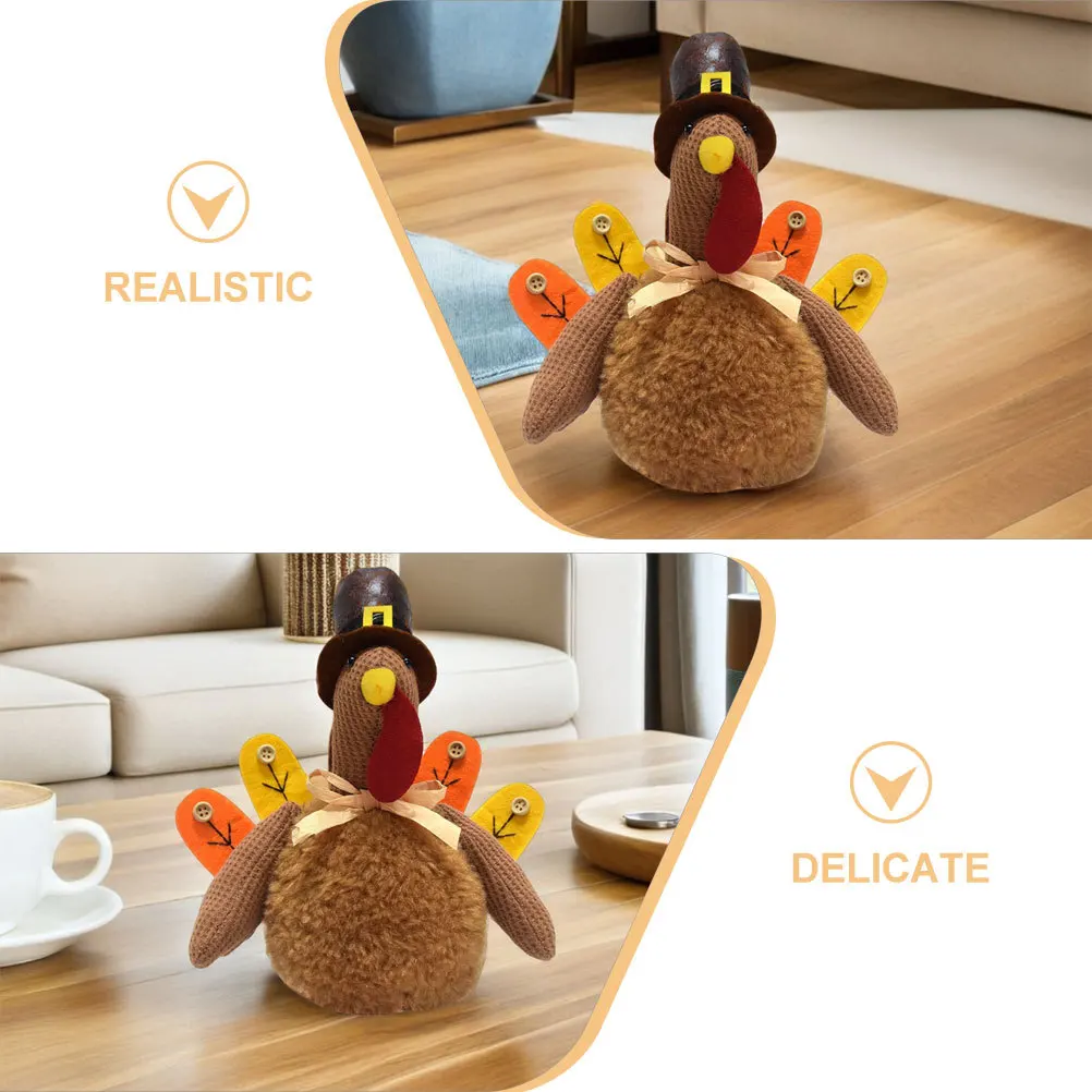 ديكور سطح الطاولة على شكل حيوانات محشوة لحصاد عيد الشكر وعيد الشكر وديكور تركيا ومهرجان الأطفال وديكور فكرة هدية #6