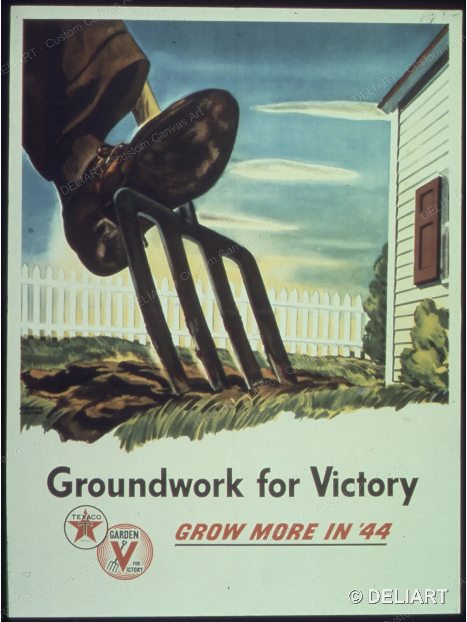 Groundwork for Victory Grow More in '44 Vintage WWII Propaganda Canvas Wall Art Poster Print Retro Home Decor Unframed