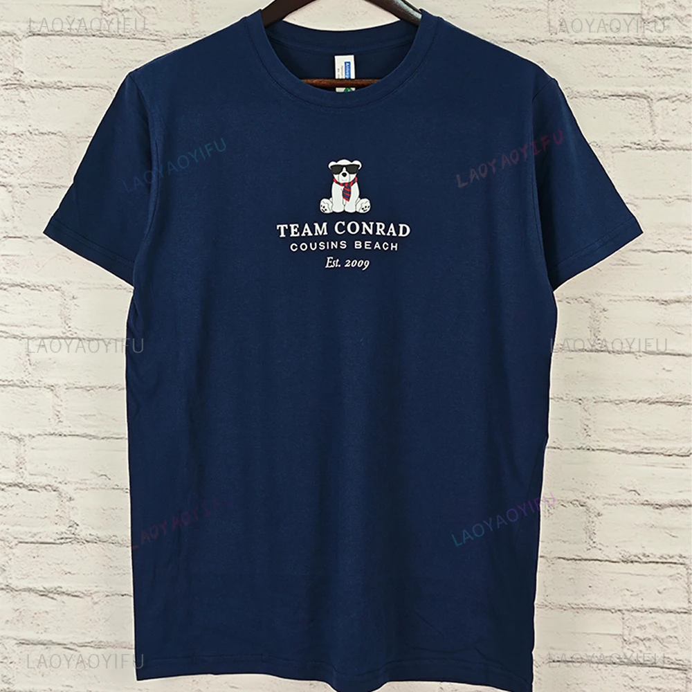 مؤسسة الشاطئ Team Conrad Junior Mint Bear Cousins. 2009 جرافيك تي شيرت الصيف تحولت جميلة 3 فيلم امرأة رجل القطن قميص #4