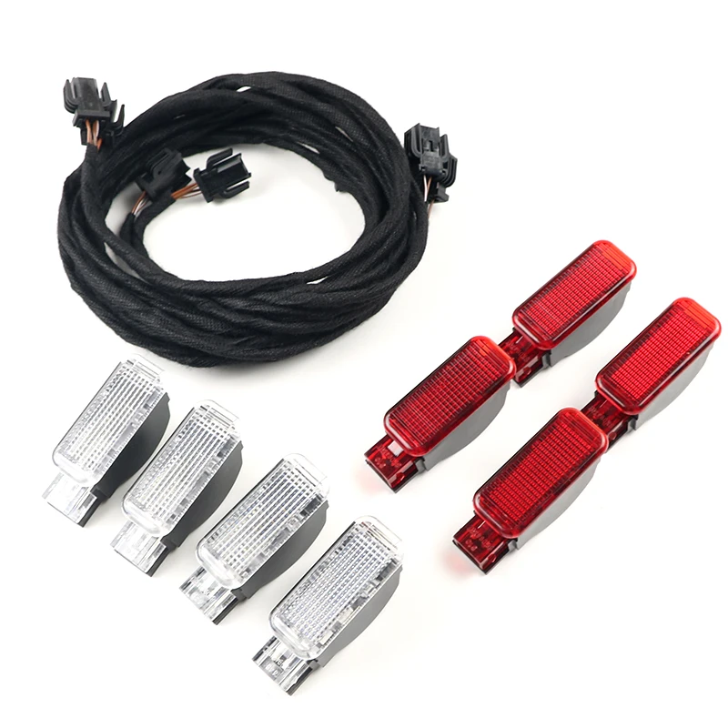 

Red /White Car Interior Door Panel Warning Light Lamp Cable Wire Harness For A3 A4 A5 A6 A7 A8 Q3 Q5 Q7 8KD947411 8KD947415