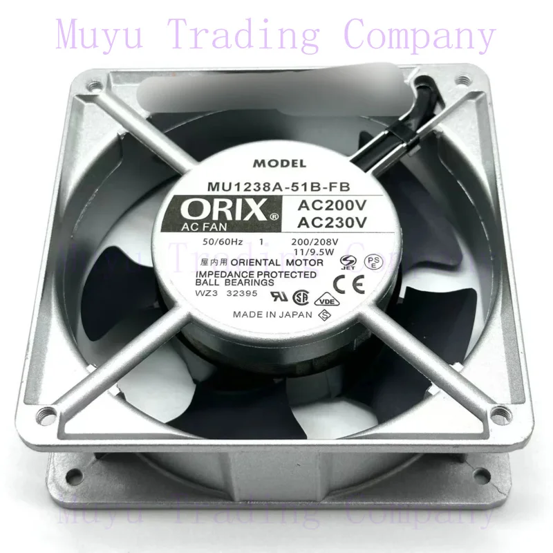 FOR  ORIX MU1238A-51B-F8 AC 220V 230V 11/9.5W 120x120x38mm Server Cooling Fan