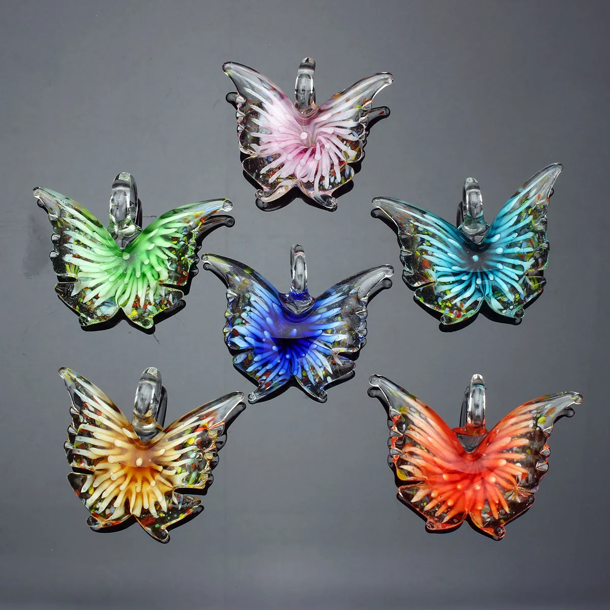 Wholesale Lot 6Pcs Lovely Animal 3D Butterly Shape Pendant Fit Necklace Wedding Engagement Party Valentine Gift