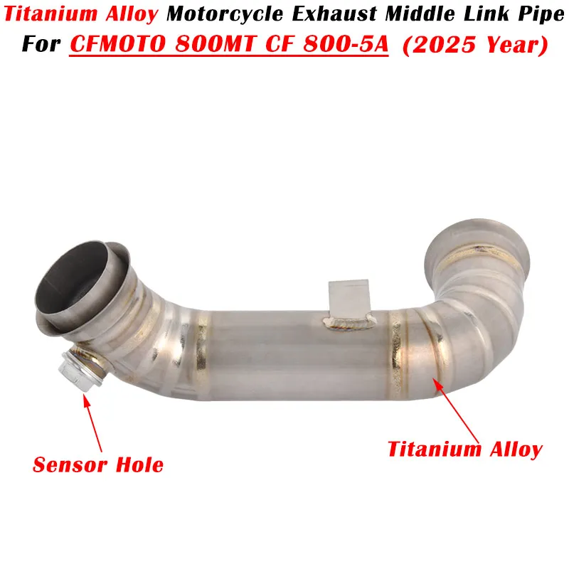 Slip On für CFMOTO 800MT CF800-5A 2025 Motorradauspuff Modifiziertes Escape System Schalldämpfer Mittleres Verbindungsrohr