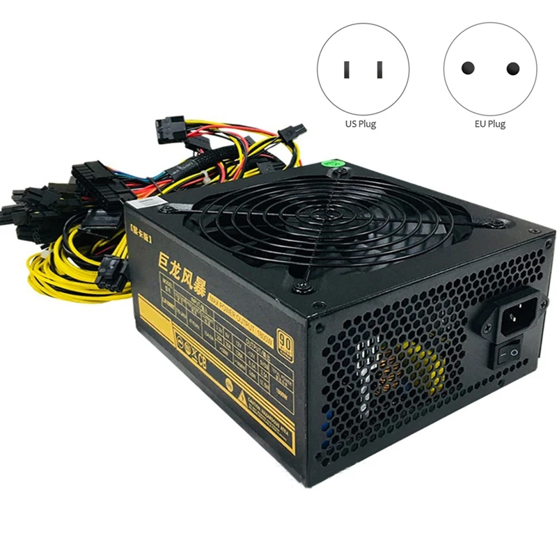 

NEW-1800W Mining Power Supply 90% Efficiency PSU Support 8 Graphics Card GPU For ETH BTC Bitcoin Miner Rig