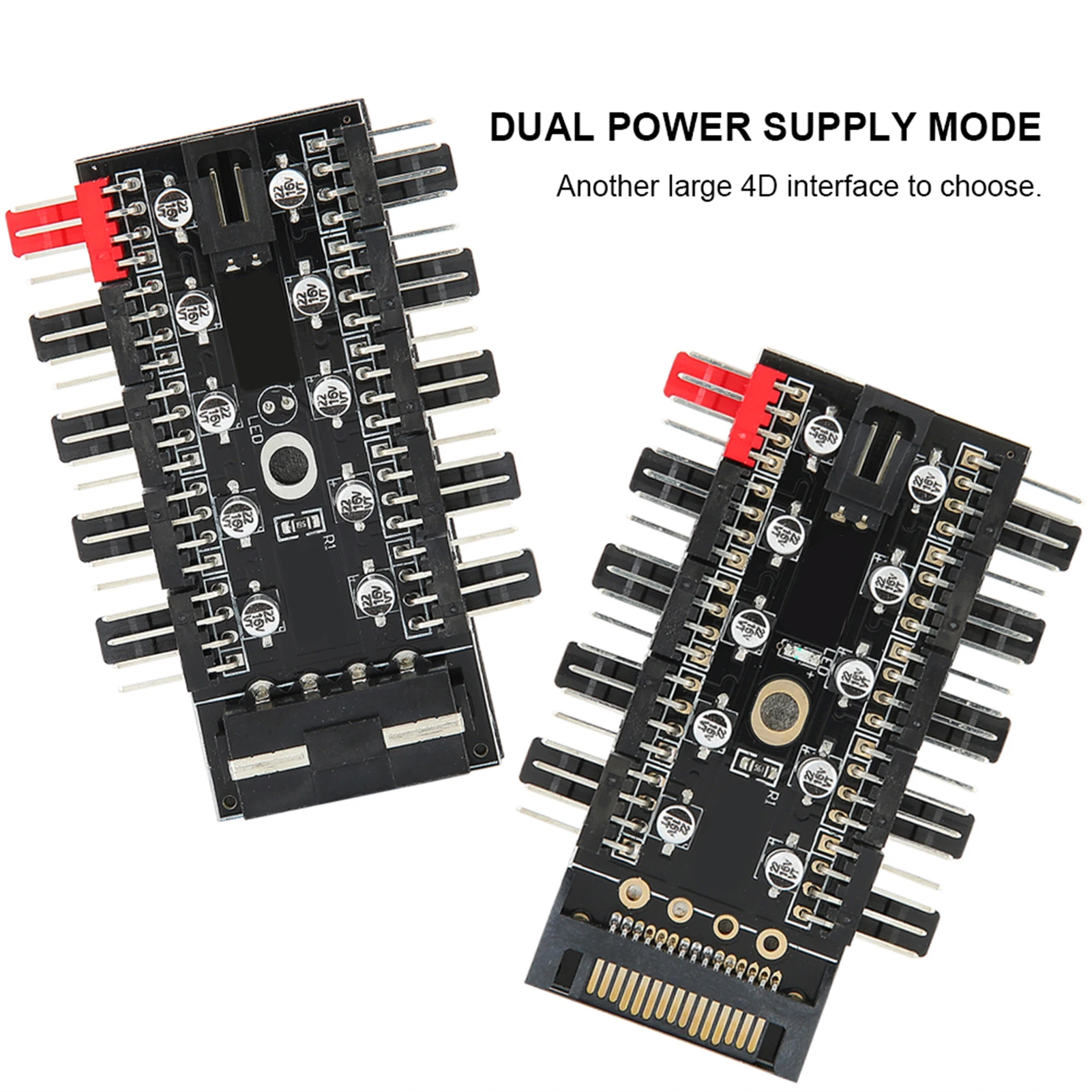 

CPU Cooling Hub PC Chassis Fan Hub Computer Tempreture Regulator 4pin CPU Cooling Hub for Computer Case With PWM Cable Fan Hub