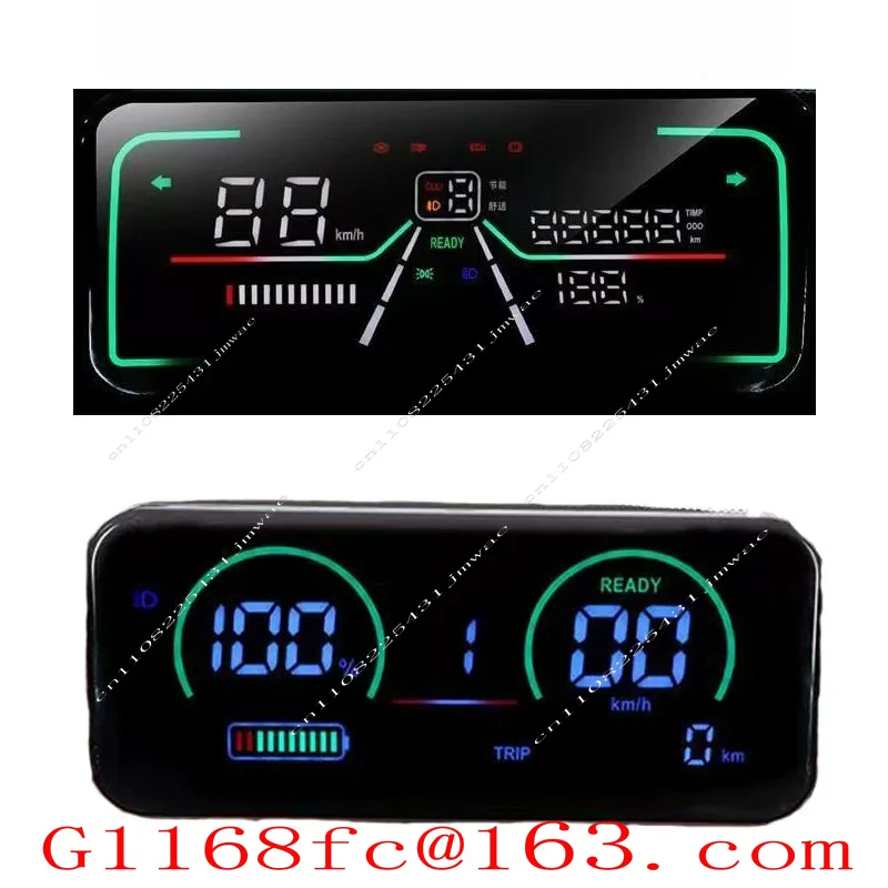 New Covered Tricycle with LED Dashboard Displaying Battery Level, Speed, and Mileage