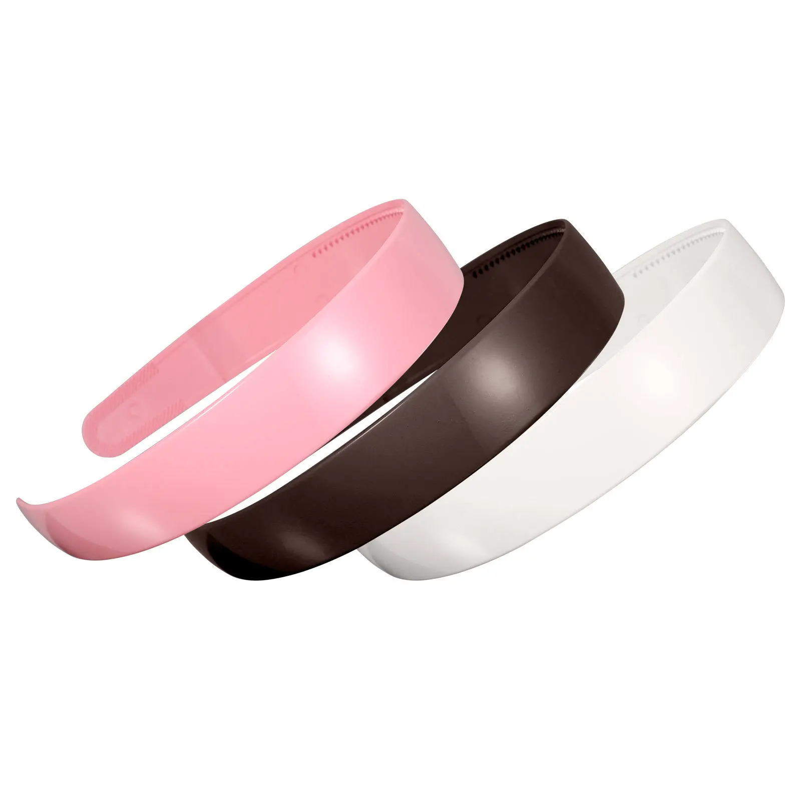 

3Pcs Wide Plastic Hairbands Plain Toothed Hairband Durable Non-Slip Hair Accessories for Women Girls Everyday Use